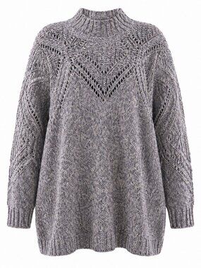 Torrid Lavender Marled Openwork Mock Neck Sweater Women’s 3X